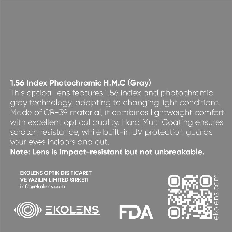 TORA 1,56 SV PHOTOCROMIC GRAY HMC