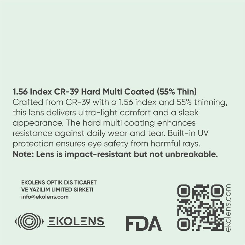 TORA 1,56 SV CR39 HMC 55MM